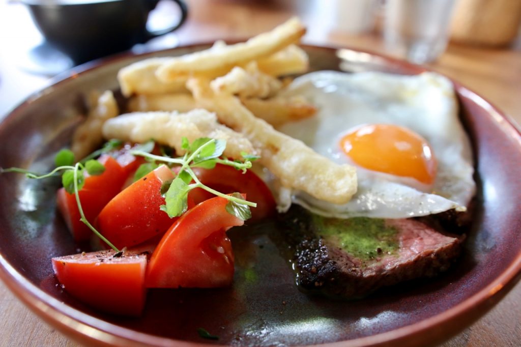 steak and egg