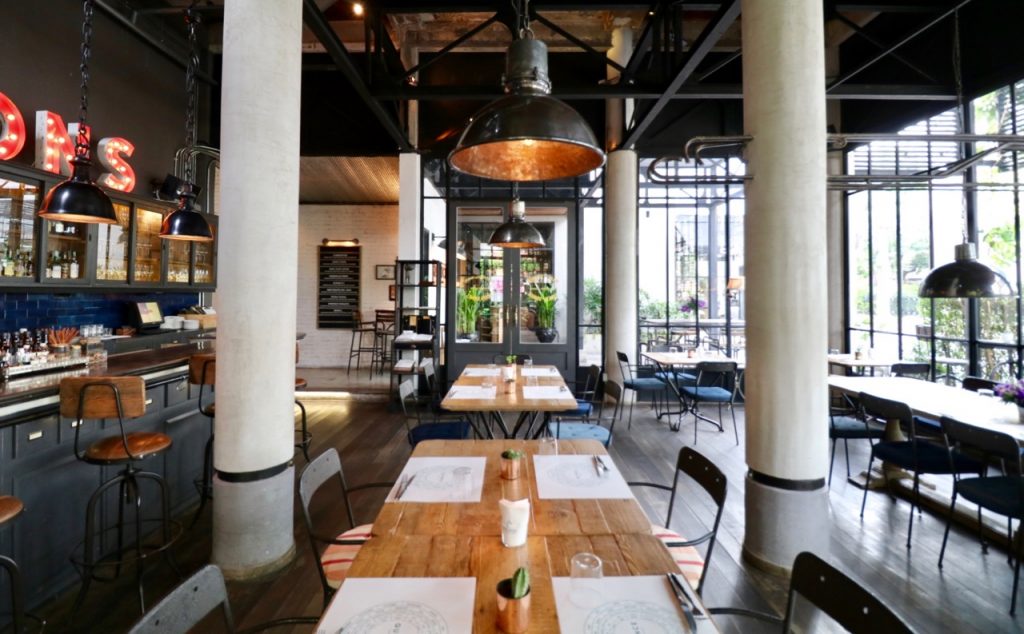 Lofty space in the main dining area