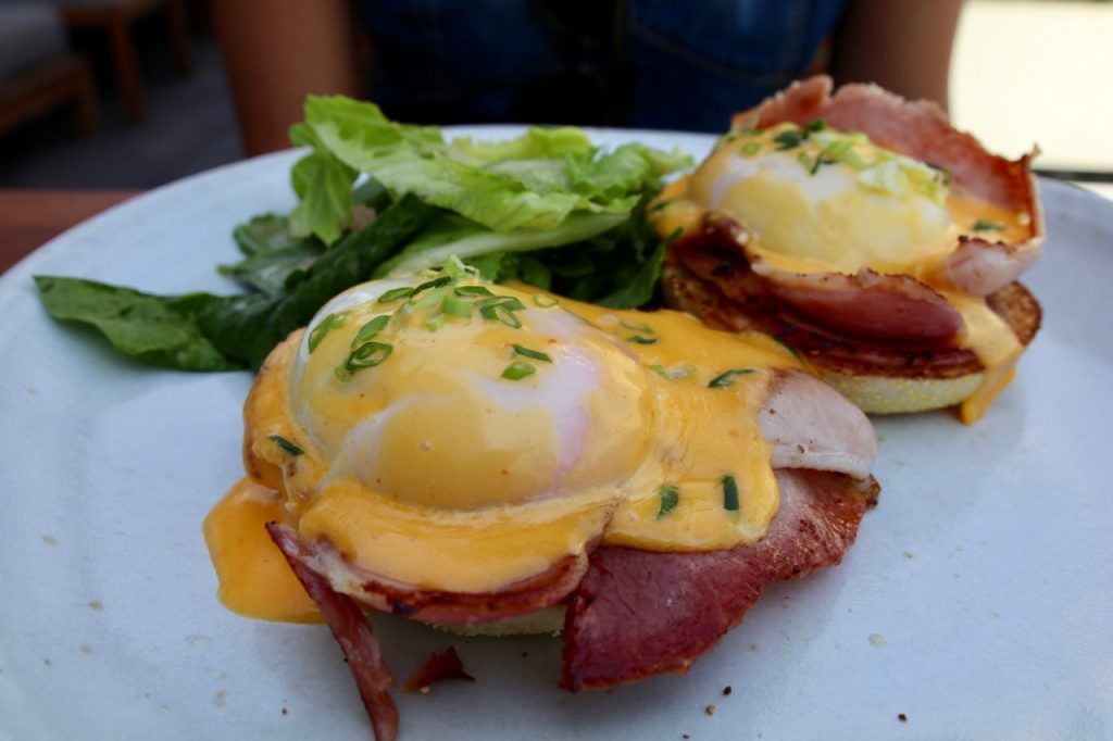 Eggs Benny with Sri Racha Chilli Sauce